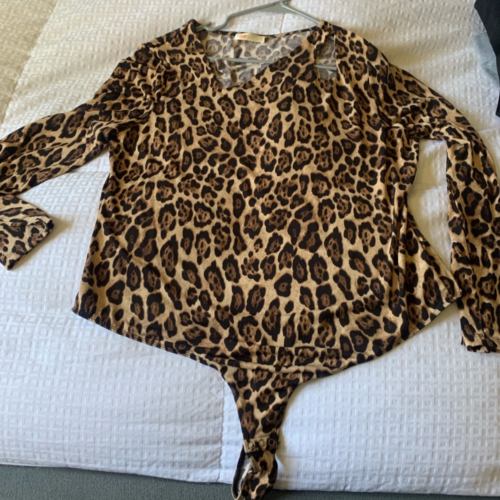 Animal print body suit